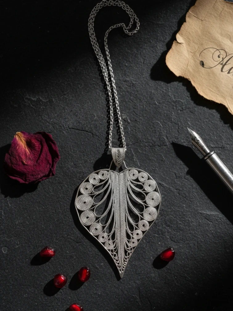 Amoris Necklace: Romantic Silver Knot - Handcrafted 925 Sterling