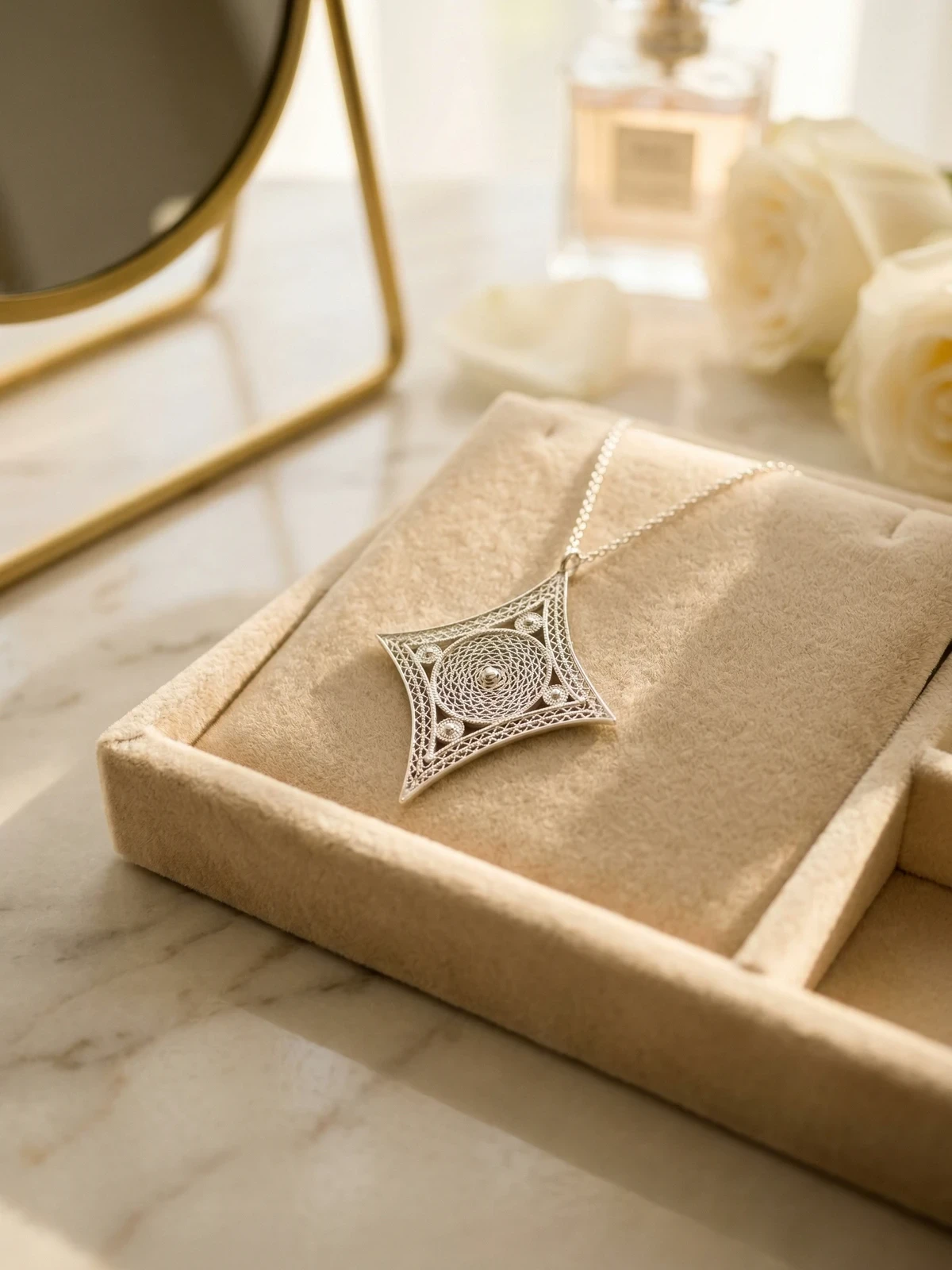 Polaris Sterling Silver Filigree Necklace